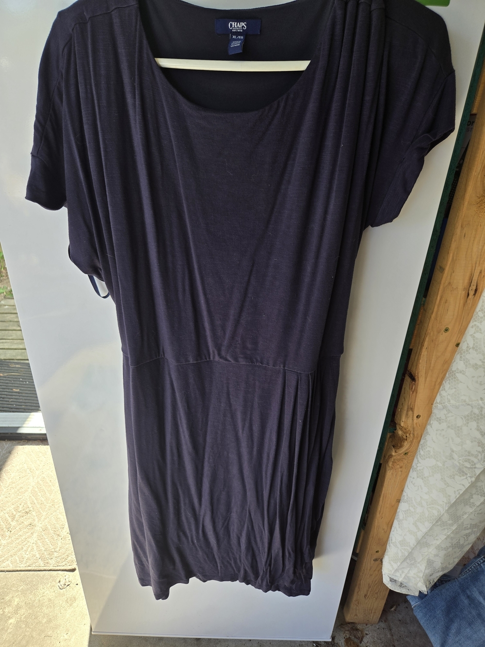 Chaps Scoop Neck Navy Dress